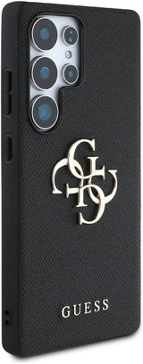 Guess Grained Big 4G Logo Small Classic Logo Case for Samsung Galaxy S25 Ultra 6.9" Black - GUHCS25LPGT4MBK