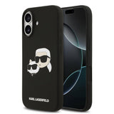 Karl Lagerfeld Liquid Silicone Double Head Case with MagSafe for iPhone 17 6.3" Black - KLHMP17SSKCHPPLK