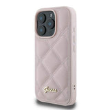 Guess Quilted Metal Logo Case for iPhone 16 Pro Max 6.9" Pink - GUHCP16XPSQSQSP