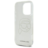 Karl Lagerfeld IML Rhinestones Karl Head Case for iPhone 16 Pro Max 6.9" Clear - KLHCP16XHKHDCELT