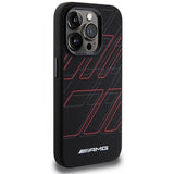 Mercedes AMG Large Rhombuses Pattern Silicone Case with MagSafe for iphone 15 Pro 6.1" Black - AMHMP15L23SSPK