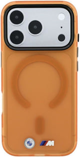 BMW M IML Frosted Metal Logo Trims Case with MagSafe for iPhone 17/18 Pro Max 6.9" Orange - BMHMP18X26HTFMILO