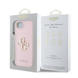 Guess PU Grained 4G Metal Logo Case for iPhone 16e Pink - GUHCPSE4PGT4MBP