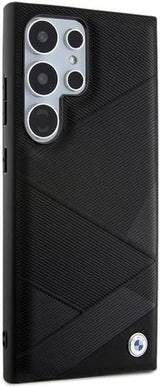 BMW Signature Leather Crossing Lines Pattern Hard Case for Samsung Galaxy S24 Ultra 6.8" Black - BMHCS24L23RCGPK