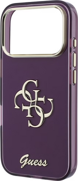 Guess IML 4G Script Metal Logo Case for iPhone 17/18 Pro Max 6.9" Burgundy - GUHCP18X5HC4MLSU