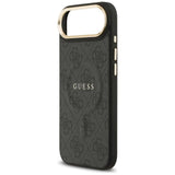 Guess PU Leather 4G Gold Frame Case with MagSafe for iPhone 17 Air 6.5" Black -GUHMP17MP4MSEGCK