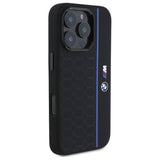 BMW Silicone Hexagon Blue Line Case with MagSafe for iPhone 16 Pro Max 6.9" Black - BMHMP16X23SHEB