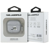 Karl Lagerfeld Monogram Karl & Choupette Head Case for AirPods 4 Silver - KLA4PGKCPS