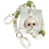 Nimmy Big Eye Cute Pet Teddy Mobile Phone Chain Bag Charm Ceramic Bracelet Brown - N-XDY-SL-014