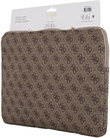 Guess 4G Zipper Pocket Triangle Logo Laptop Sleeve for 14" MacBook Brown - GUCS14ZP4DPTW