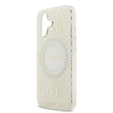 Guess IML Flowers Electro Pearl Strap Case with MagSafe for iPhone 17 6.3" White - GUHMP17SHCPOFPH