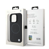 BMW Signature Leather Half Textured & Circle Case with MagSafe for iPhone 16 Pro 6.3" Black - BMHMP16L23RTPK
