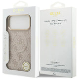 Guess PU Leather 4G Gold Frame Case with MagSafe for iPhone 17 Pro Max 6.9" Pink - GUHMP17XP4MSEGCW