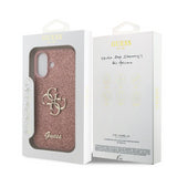Guess PU Fixed Glitter Big 4G Metal Logo Case for iPhone 17 6.3" Pink - GUHCP17SHG4SGP