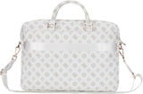 Guess 4G Peony Triangle Logo Front Pocket Zipper 16" Laptop Bag White - GUCB16PGPOSGNH