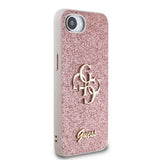 Guess PU Fixed Glitter 4G Metal Logo Case for iPhone 16e 6.1" Pink - GUHCPSE4HG4SGP