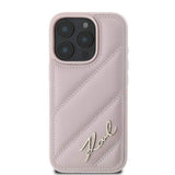 Karl Lagerfeld Quilted Signature Case for iPhone 16 Pro 6.3" Pink - KLHCP16LPQDSMGP