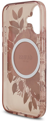 Guess IML Flowers Strap Case with MagSafe for iPhone 17 6.3" Pink - GUHMP17SHFWBRCESP
