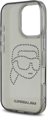 Karl Lagerfeld IML Rhinestones Karl Head Case for iPhone 16 Pro 6.3" Black - KLHCP16LHKHDCELK