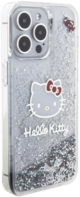 Hello Kitty Liquid Glitter Charms Kitty Head Case for iphone 15 Pro Max 6.7" Clear - HKHCP15XLIKHET
