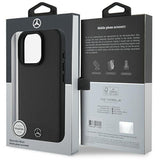 Mercedes Textured And Plain Leather Case with MagSafe for iPhone 16 Pro 6.3" Black - MEHMP16L23RBARK