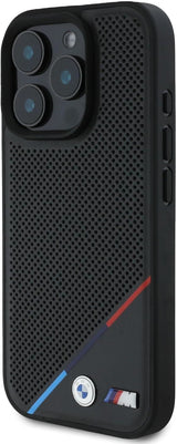 BMW M Perforated Tricolor Line Case with MagSafe for iPhone 16 Pro Max 6.9" Black - BMHMP16X23PUPDK
