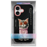 Nimmy Glasses Cool Cat Case with MagSafe for iPhone 17 6.3" Black Pink - N-YJ-IP17-018