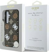Guess 4G Printed Coloured Peony Pattern Case with MagSafe for Samsung Galaxy S25 6.2" Brown - GUHMS25SP4PWPW