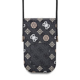 Guess PU 4G Peony Multicolour Universal Phone Pouch with Strap and Card Slot Black - GUOWBP4PEWPK