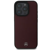 Mercedes Textured And Plain Leather Case with MagSafe for iPhone 16 Pro 6.3" Red - MEHMP16L23RBARR