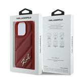 Karl Lagerfeld Quilted Signature Case for iPhone 16 Pro Max 6.9" Red - KLHCP16XPQDSMGR