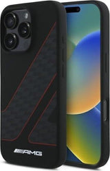 Mercedes Benz AMG Checkered Flag Pattern Case with MagSafe for iPhone 16 Pro Max 6.9" Black - AMHMP16X2SCFR