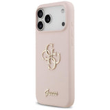 Guess Liquid Silicone 4G Metal Logo Case for iPhone 17 Pro Max 6.9" Pink - GUHCP17XSC4GSMP