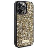 Guess Rhinestone Metal Logo Hard Case for iphone 15 Pro Max 6.7" Yellow - GUHCP15XPFGSBSD