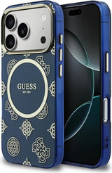 Guess IML Peony Dot Case with MagSafe for iPhone 17 Pro 6.3" Blue - GUHMP17L5HPOEDB