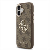 Guess PU Leather 4G Big Logo Gold Frame Case for iPhone 17 6.3" Brown - GUHCP17S4GMGCBR