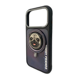Nimmy Big Eye Cute Pet Pug Dog Face Case with Detachable MagSafe Grip for iPhone 17 Pro 6.3" Black Grey - N-XDY-CXZJZH-IP17-PRO-09-A