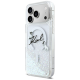 Karl Lagerfeld Liquid Glitter Karl Script Logo Case with MagSafe for iPhone 17 Pro Max 6.9" Clear - KLHMP17X6LKSCAMT