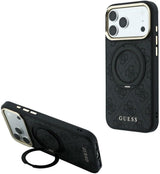 Guess Ring Stand 360 Rotation 4G Classic Logo Case with MagSafe for iPhone 17/18 Pro 6.3" Black - GUHMP18L6PS4RSCLK