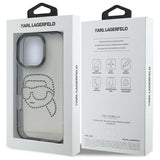 Karl Lagerfeld IML Rhinestones Karl Head Case for iPhone 16 Pro Max 6.9" Black - KLHCP16XHKHDCELK