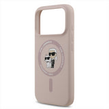 Karl Lagerfeld Liquid Silicone Karl and Choupette with MagSafe Case for iPhone 17 Pro 6.3" Pink - KLHMP17LSCMKCRHP
