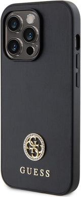 Guess Strass Metal Logo Hard Case for iphone 15 Pro 6.1" Black - GUHCP15LPS4DGPK