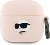 Karl Lagerfeld 3D Choupette Head Silicone Case for Airpods 4 Pink - KLA4RUNCHP