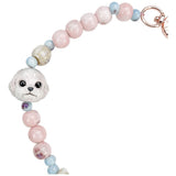 Nimmy Big Eye Cute Pet Bischon Fraise Dog Mobile Phone Chain Bag Charm Ceramic Bracelet Pink - N-XDY-SL-02