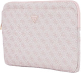 Guess 4G Zipper Pocket Triangle Logo Laptop Sleeve for 14" MacBook Pink -GUCS14ZP4DPTP