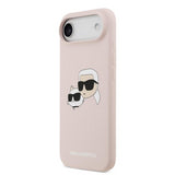 Karl Lagerfeld Liquid Silicone Double Head Case with MagSafe for iPhone 17 Air 6.5" Pink - KLHMP17MSKCHPPLP