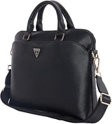 Guess Grained Triangle Logo Zipper Pocket 15" Laptop Bag Black - GUCB15PGTSPSK