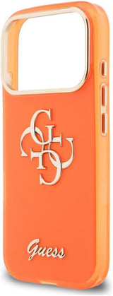 Guess IML 4G Script Metal Logo Case with MagSafe for iPhone 17 Pro 6.3" Orange - GUHMP17L5HC4MLSO