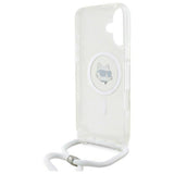 Karl Lagerfeld Crossbody IML Choupette Head Case with MagSafe for iPhone 16 6.1" Clear - KLHMP16SHCCHNT