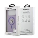Karl Lagerfeld Liquid Silicone Karl and Choupette with MagSafe Case for iPhone 17 Pro Max 6.9" Purple - KLHMP17LSCMKCRHU